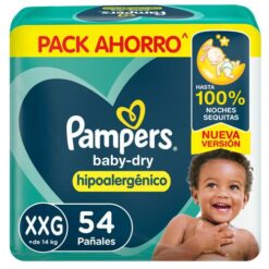 PAMPERS BABY DRY PAÑAL XXG X 54