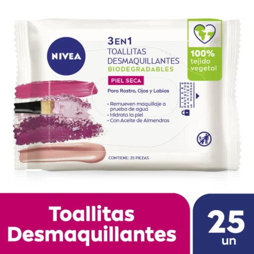 NIVEA TOALLITAS FACIAL DESMAQUILLANTE SUAVE X 25 UN