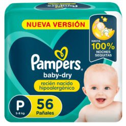 PAMPERS PAÑAL BABY-DRY HIPOALERGENICO P X 56
