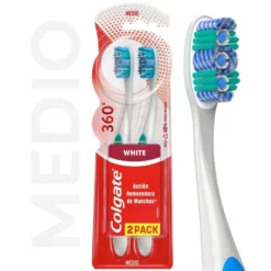 COLGATE CEPILLO DENTAL 360 LUMINOUS WHITE 2X1