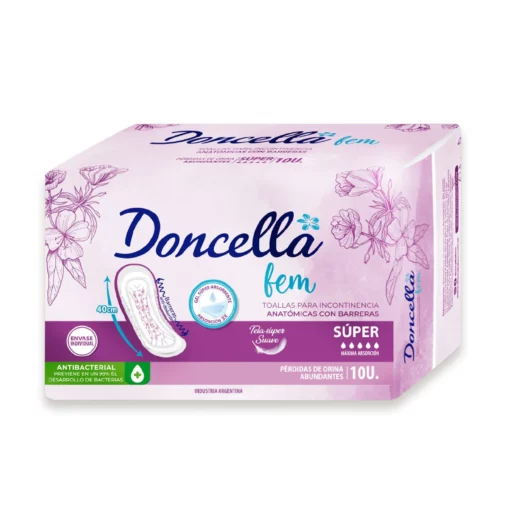 DONCELLA TOALLITAS FEM INCONTINENCIA SUPER ANTIBACTERIAL X 10