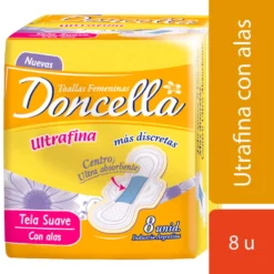 DONCELLA TOALLITTA ULTRAFINA TELA SUAVE CON ALAS X 8